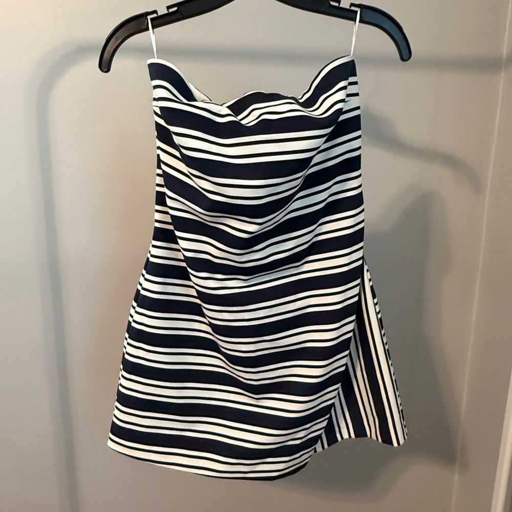 Zara Navy and White Striped Romper, size small